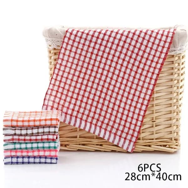 6-pack Cotton Kitchen Towels, Absorbent Cleaning Cloths, Kitchen Cleaning