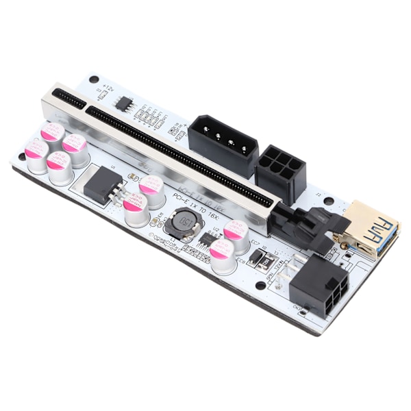 PCIE Riser-sovitin kortti 8 kondensaattoria 6PIN-liitäntä Vakaampi signaali Hyvä yhteys PCI E Riser Express-kaapeli