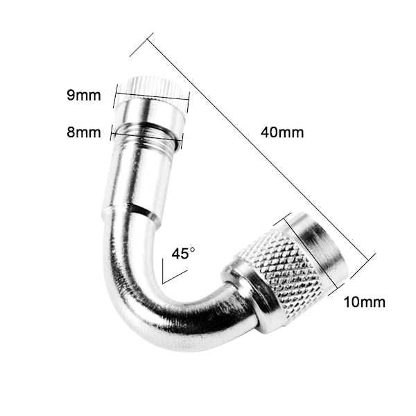 45/90/135 graders Bil Motorcykel Cykel Ventil Adapter Dæk Slange Forlænger Adapter