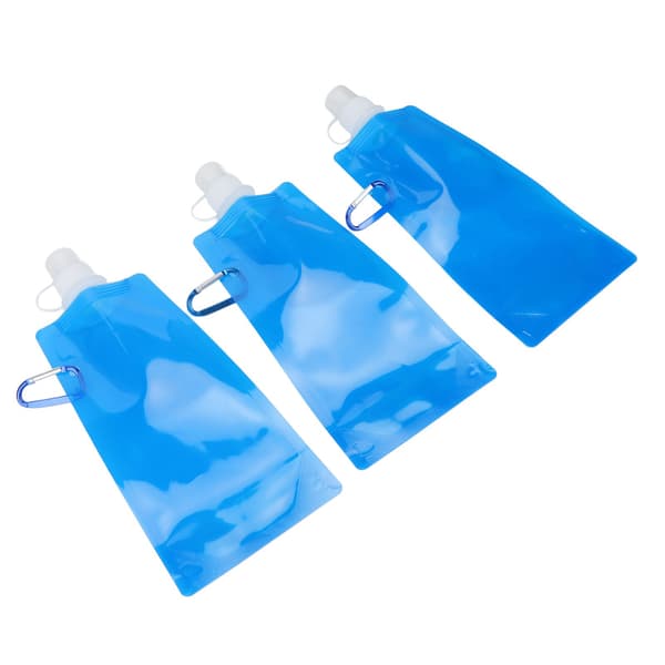 【NX】3-pack 480 ml hopfällbara vattenflaskor bärbara ultralätta hopfällbara dricksflaskor med anslutningskrok