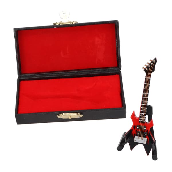 Basmodell Miniatyr träsimulering Gitarrmodell Musikinstrument OrnamentRöd