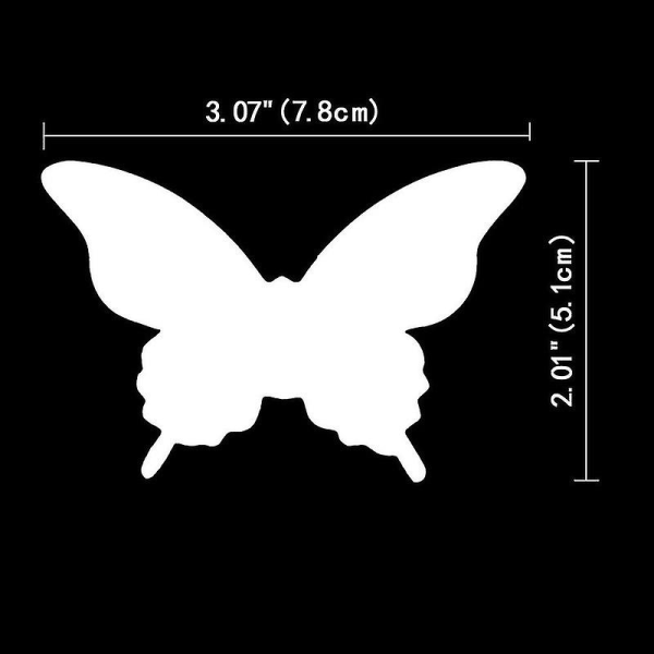 100 st 3d papper vit fjäril väggdekaler Avtagbara konsthantverk Fjärilar Dekaler Väggmålning