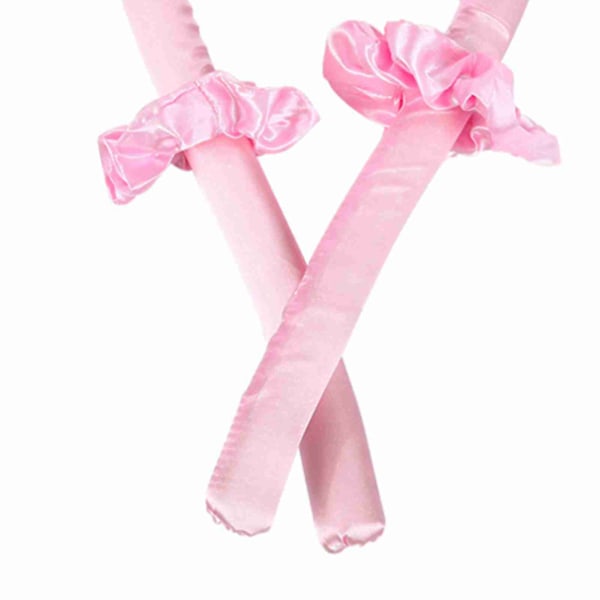 Curler Pannband Clip Set Heatless Gummi Fixering Curling Hårstyling Tool för Sleeping Pink