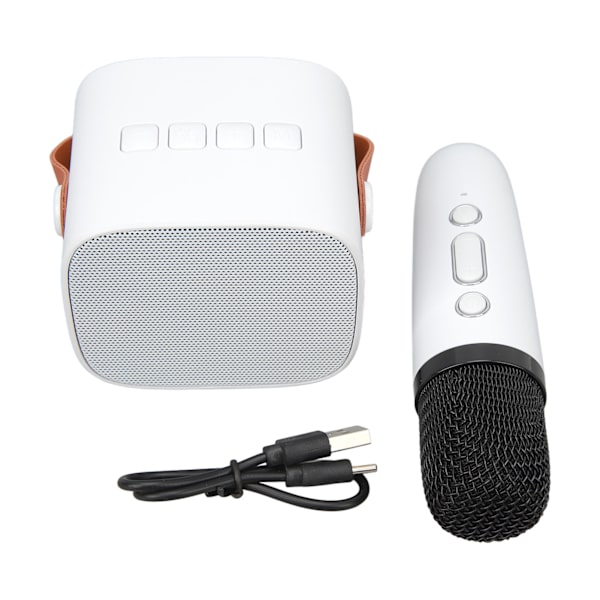 Mini Bluetooth-kaiutin Kannettava Langaton Kaiutin Karaoke-laite Mikrofonilla Kotijuhliin Syntymäpäiville Valkoinen