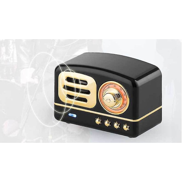 Bra kvalitet Bärbar Batteri Radio Retro Med Bluetooth högtalare, Gils Gift Retro Black