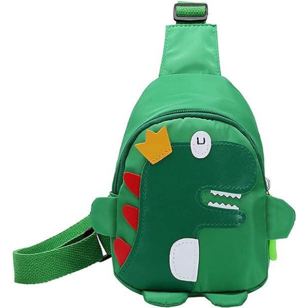 Dinosaur skuldertaske til børn (grøn), sød letvægts anti-tyveri mini brysttaske Crossbody taske Drenge Piger Børn Skuldertaske
