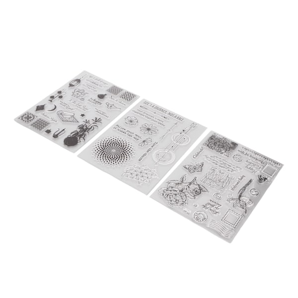 3 st Klar Stämpel DIY Transparent Stämpel Handgjorda Pappershantverk Dekoration för Scrapbook Handbok Album Korttillverkning