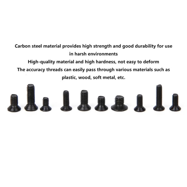 Flat Head Machine Skruv Cross Black Carbon Steel Electronics Industry Fasteners1000st