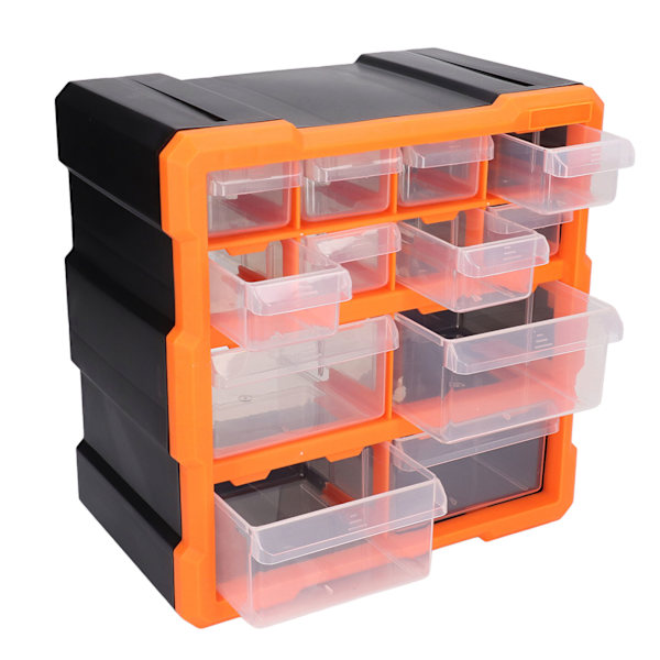 12 Skuffer Hardware Organizer Kontor Stationær Håndværk Gennemsigtig Kasse Værksted Skrue Opbevaringskasse Beholder