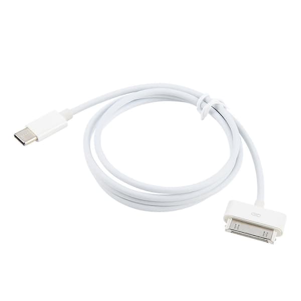【NX】USB-C til 30-pinners synkroniserings- og ladekabel, 1m lengde kompatibel med rask dataoverføring og lading White