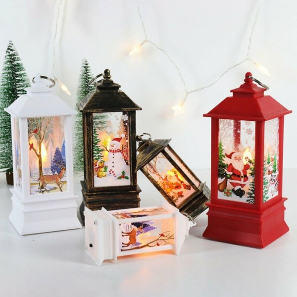 Retro tuulilamppu joulupainatuskuvio Koti Night Light -jouluinen työpöydän koristelu (Little White Angel), malli: Little White Angel
