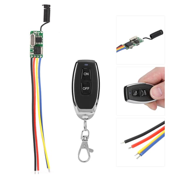 Bred spænding 3,7-12V Micro Trådløs Fjernbetjening Switch Modul LED Lys Modificeret Panel