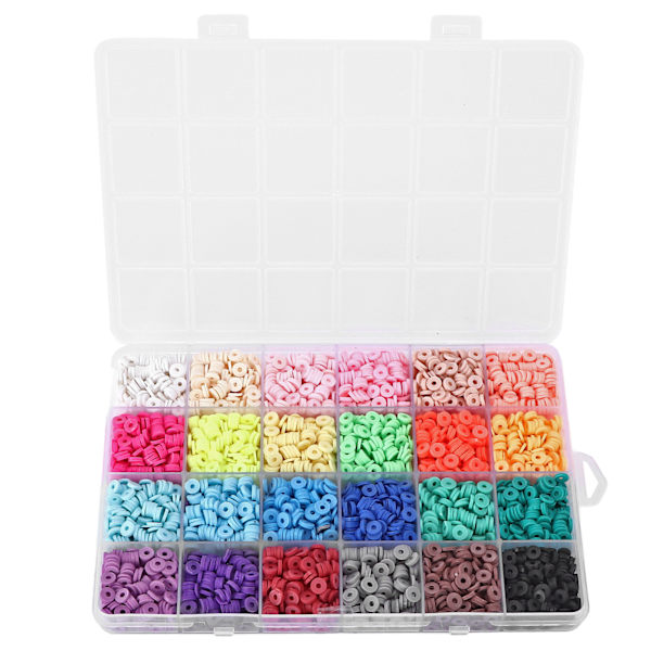 Clay Bead Kit 24 färger Lätt vattentät DIY Intressant Attraktivt dekorativt armband Tillbehör för present