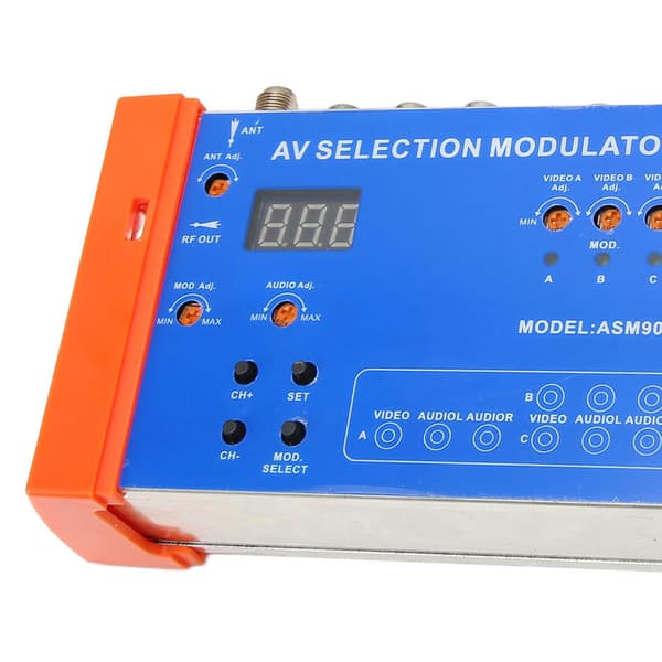 【NX】AV-valmodulator Professionell PAL NTSC Standard VHF UHF RF-modulator för hem-TV 100‑240V EU-kontakt