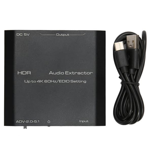 HDR HD Multimedia Interface Ljudextraktor Stöd 4K 60Hz EDID Inställningsomvandlare för HDCP Digital DTS 5.1 PCM