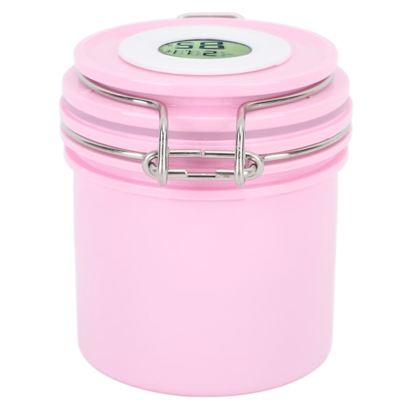 Ögonfranslim Förvaringsburk 250ml Termometer Hygrometer Lash Extension Lim Förvaringsbehållare Rosa