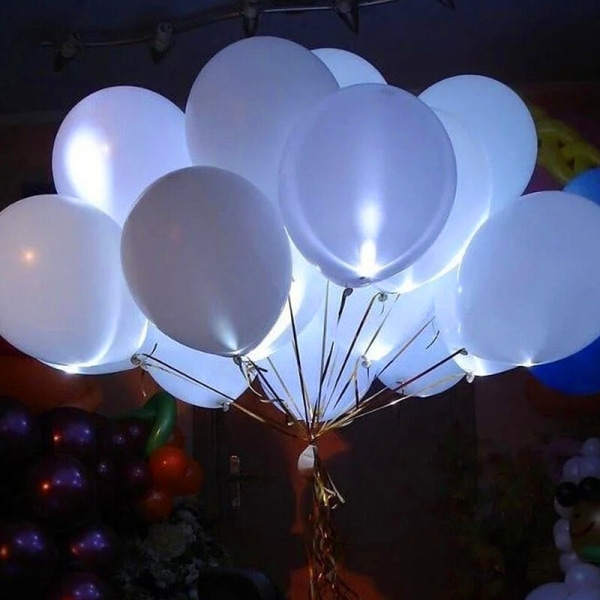 5st LED Light Up lysande ballongballong för fest födelsedag bröllopsfestdekorationer (RGB-belysning), Modell: Flerfärgad
