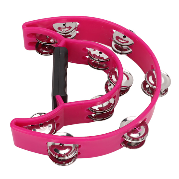 Dubbelrad Tamburin Plast Hand Tambourine med Metal Bells Mini Percussion Instrument