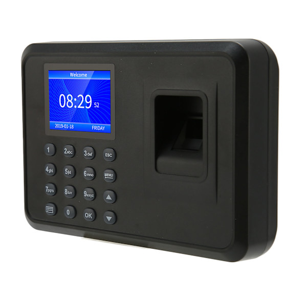 Fingerprint Attendance Machine 2,4 tum 1000 Användarkapacitet Namn Display Biometrisk Fingerprint Machine 100‑240V amerikansk kontakt