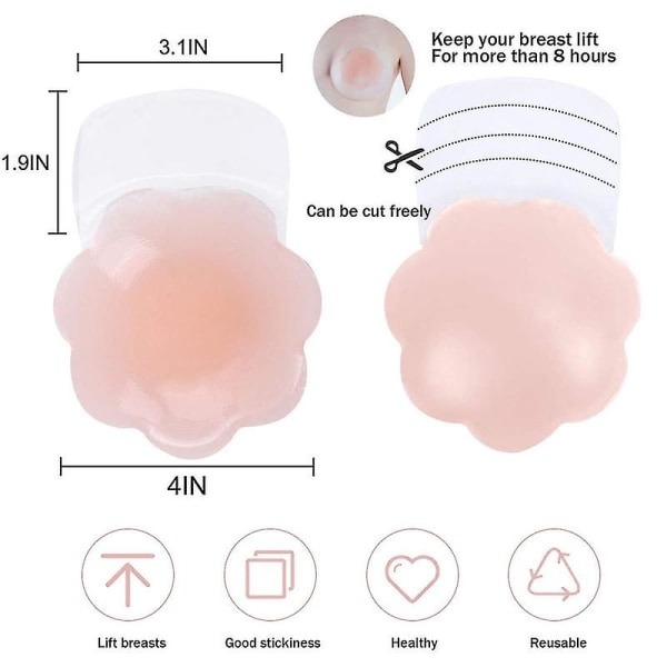 2 stk Silikone usynlige BH-brystblade, Genanvendelige Løfte BH-kopper Ammeindlæg
