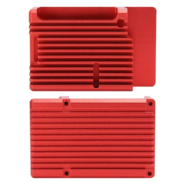 Til Raspberry Pi 4 b etui Beskyttelseskasse CNC aluminiumlegering etui låg Rød kapsling