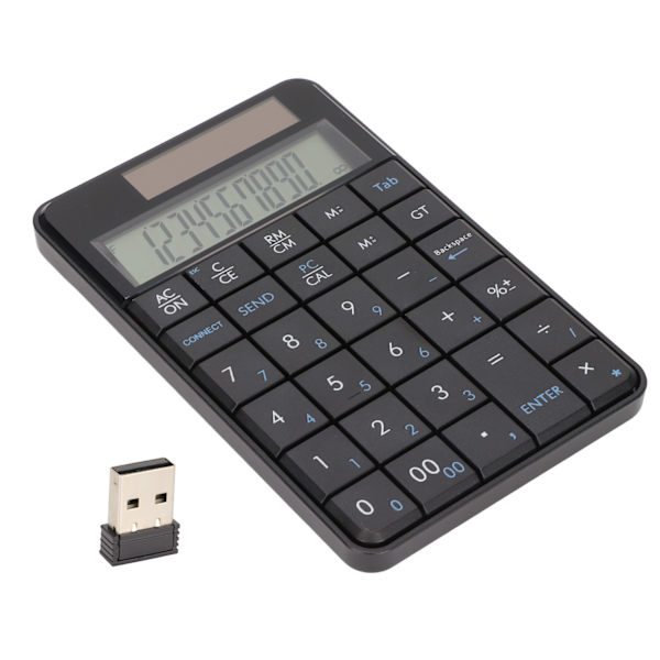 Kalkulator numerisk tastatur Kalkulator Funksjon 29 taster 2,4 GHz trådløs USB Plug and Play Ergonomisk design Trådløs numerisk pad