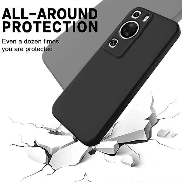 Flydende silikonecover kompatibelt med Huawei P60/P60 Pro sort