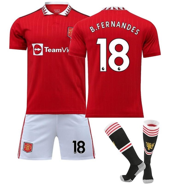 22/23 Ny Manchester United fotbollströja fotbollströja B.FERNANDES 18 Sportkläder for barn og voksne B.FERNANDES 18 M
