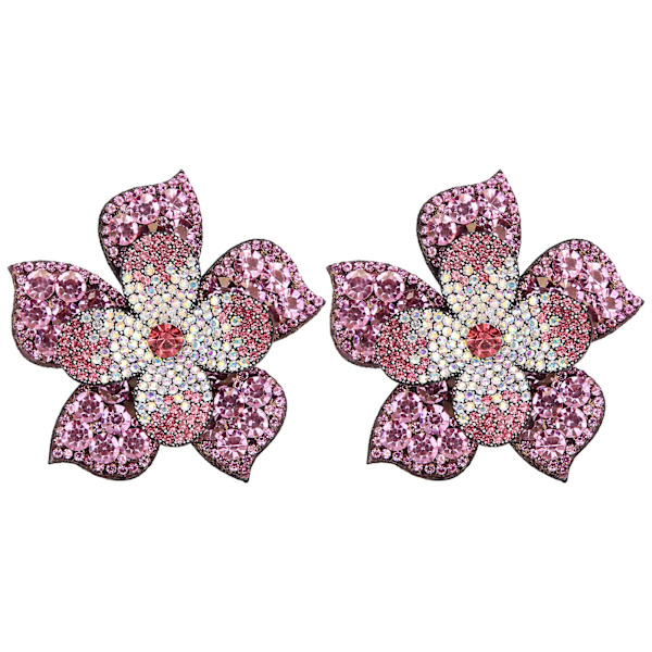 2st Kristall Diamantlappar Applikationer Klistermärken Blomma Kläder Skor Dekoration DIY Tillbehör Rosa