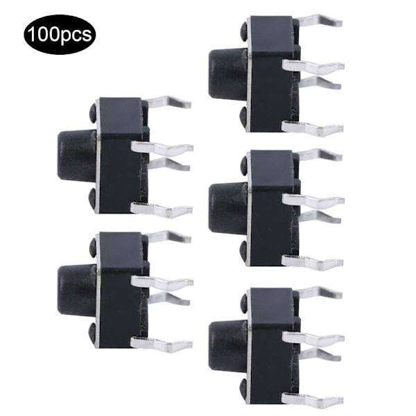 【NX】100 stk. Momentan taktil trykknappbryter Mini Micro Tact Switch Tilbehør 6 x 6 mm