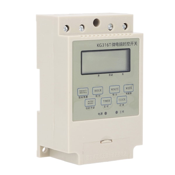 Mikrokontroller tidskontrolrelæ Digital elektronisk timerbryder med kondensator skinne montering 220V 25A