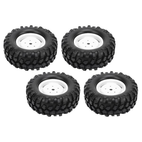 4 ST RC Hjul Däck Gummidäck Ersättning för Klätterfordon Terrängbil 96MM Diameter Vit