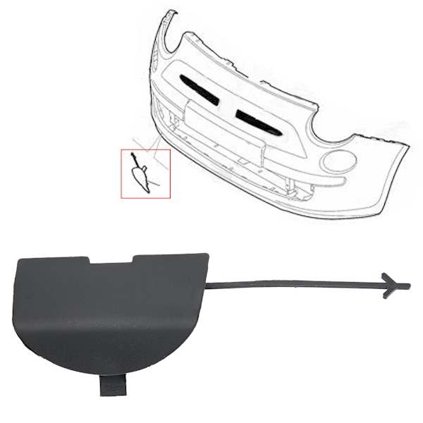 Etupuskurin hinauslenkin suojus maalaamaton 735456794 Sopii Fiat 500 07-15