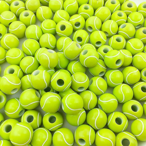 100 stk Sport Ball Beads Basketball, Tennis, Volleyball, Softball, Fodbold Perler Tennis