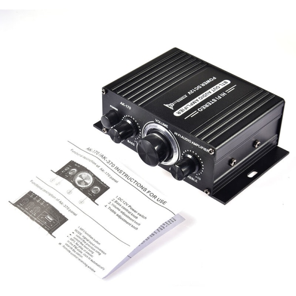 400W (virtuell standard) DC12V HiFi effektforsterker Bilstereo musikkmottaker FM Radio MP3 effektforsterker AK170 uten fjernkontroll