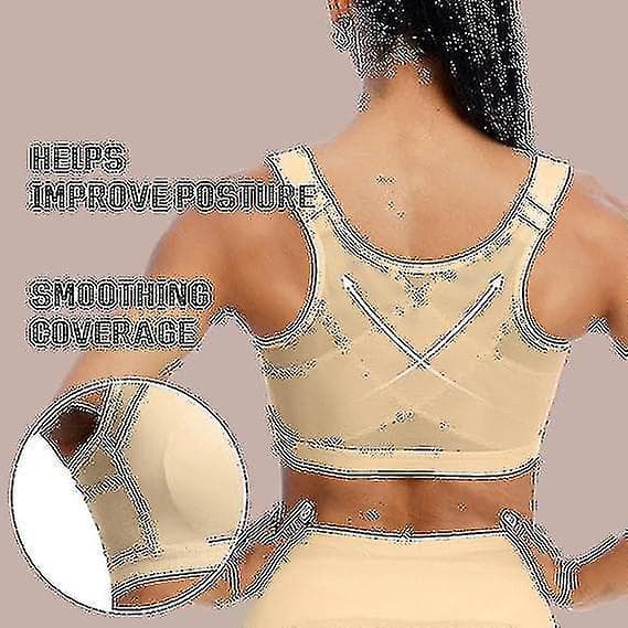 Postoperativ BH Frontlukning Kompressions-BH til kvinder S-4XL WHITE S