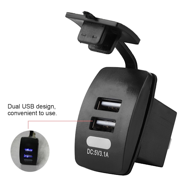 Vedenpitävä kaksois-USB-latauspistorasia Virtapistorasia 3.1A auto vene matkapuhelin