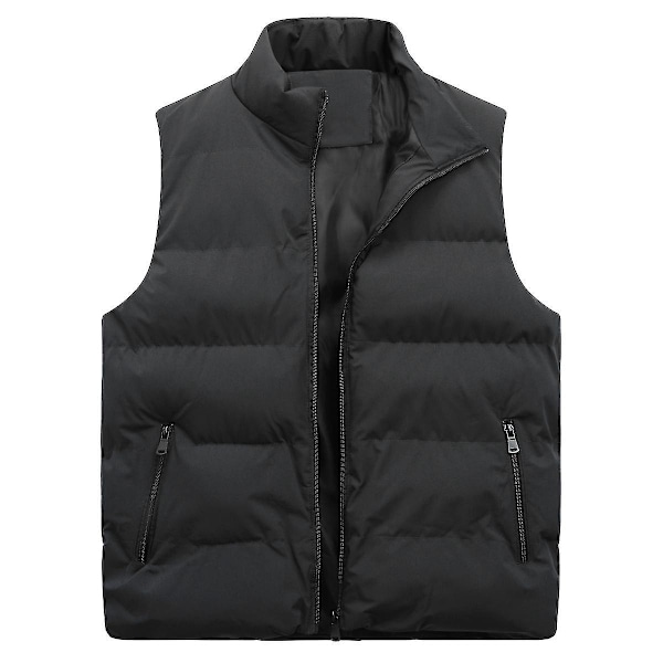 Herre Pakkbar Dunvest - Ermeløs Quiltet Jakke (XL, Svart)