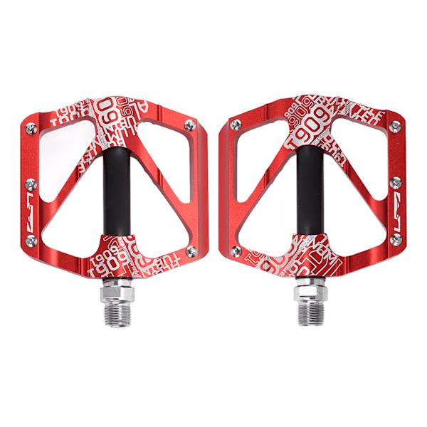 ENLEE 2 stk. Terrengsykkelpedal Sykkel Aluminium Legering Lagerpedal Ultralett Palin Antislipp Pedal Rød