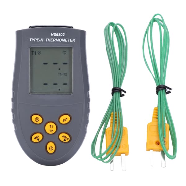 Digital termometermätare DualChannel LCD-skärm Temperaturmätningsutrustning HS6802