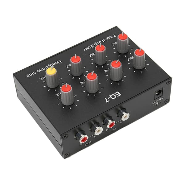【NX】7-bånds lydequalizer RCA-udgangsindgang 3,5 mm interface dobbeltkanals digital equalizer til biler 100-240V EU-stik