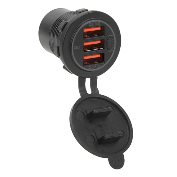 QC3.0 USB-billader 3 USB-porte 3.1A 5V udgang Ladestation med tænd/sluk-knap Blå baggrundsbelysning