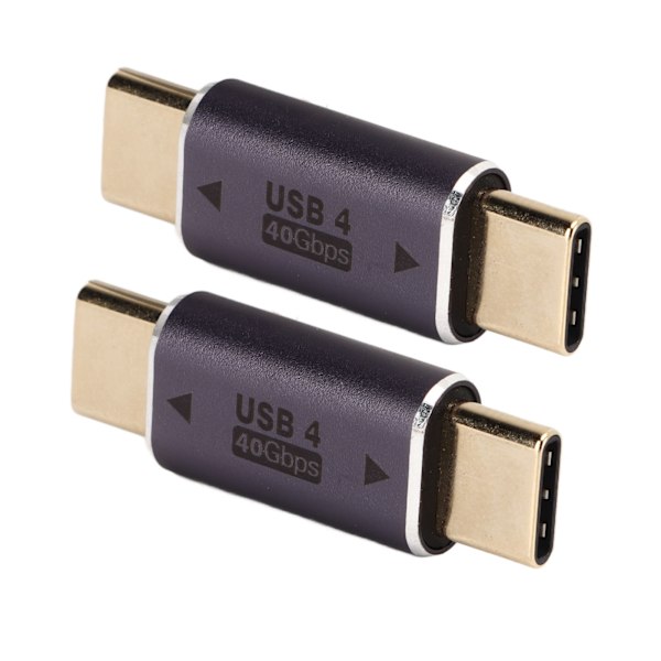 2st Typ C hane till typ C hane adapter 40Gbps 100W rak mini USB C adapter för bärbar smartphone
