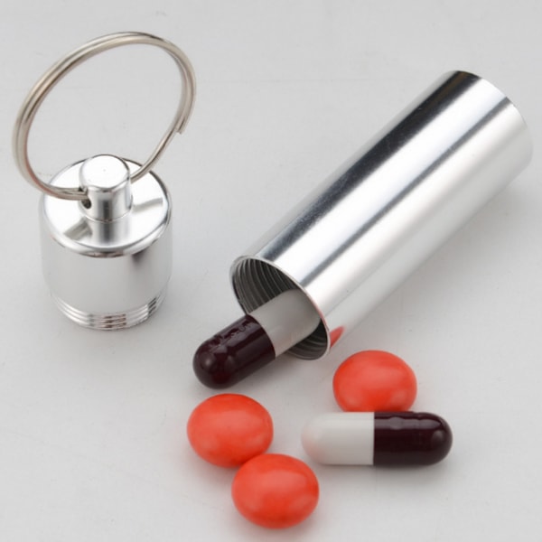 3 stk pillebeholdere i oxidationsfarvet aluminiumslegering Bærbar forseglingsmedicinboks
