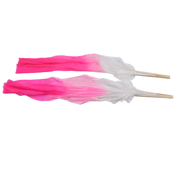 1 par lång dansfläkt Mjuk Vacker klassisk dansfläkt för magdansföreställning 1,5 m rosa och rosröd