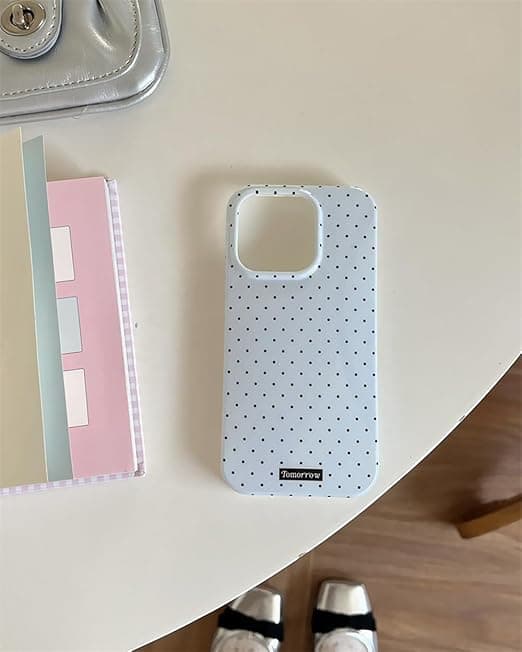 inewateri Compatible with iPhone 13/14 Case, Cute Fashionable Dotted Design, Soft TPU Slim Protective Case Blue Blue iPhone14 pro