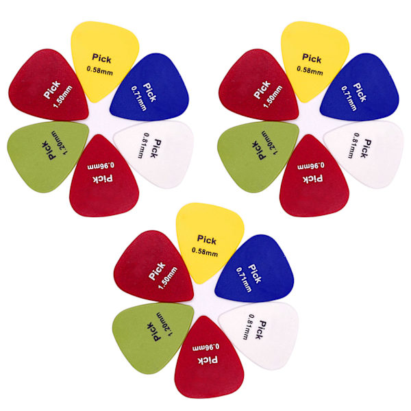 100 st Guitar Pick ABS runda kanter Ljus färg Frosted Guitar Pick Ersättning 0,58 0,71 0,81 0,96 1,2 1,5 mm