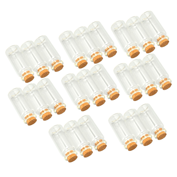 24 stk 20 mm diameter glas flydende flaske Transparent ønskeflaske Multifunktionel meddelelsesflaske til bryllupsfest