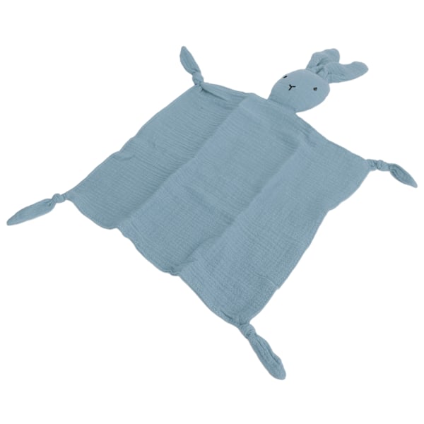 Bunny Lovey Filt Bomulls Muslin Myk Pustende Rolig Håndkle Bunny Baby Sikkerhetsteppe Blå