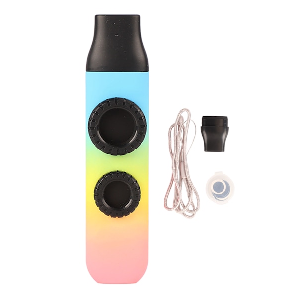 Kazoo Plast Profesjonell Justerbar Tone Musikinstrument med 10 stk Fløytemembran for Ukulele Fiolin Hudtekstur Tri Color Gradient